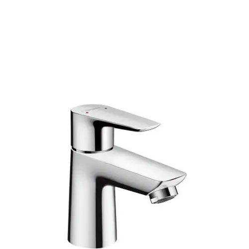 Einhebel-Waschtischmischer von Hansgrohe in verchromter Ausführung. Mit leichtem Hebel und integrierter Zugstangen-Ablaufgarnitur.